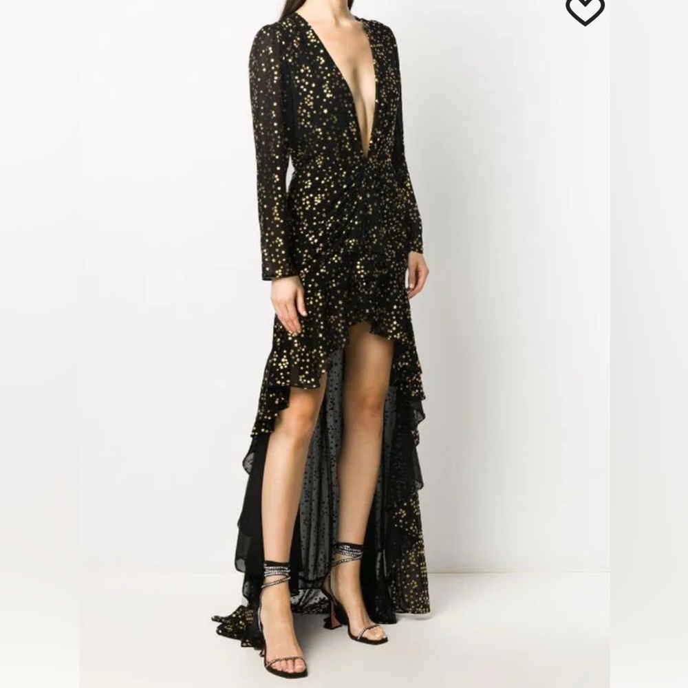 The Attico high low deep V gone with gold stars size 38